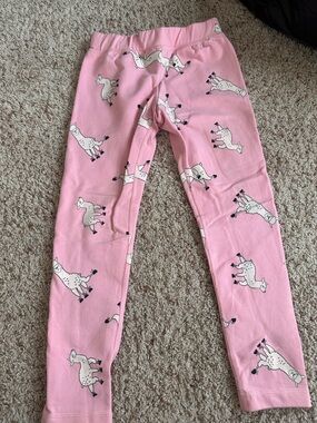 Girls Pink Llama Print  Leggings